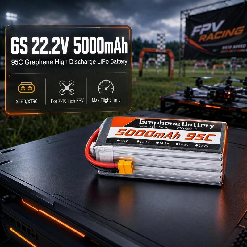 6S Lipo Battery 22.2V 5000Mah - Bateria LiPo de Grafeno 6S 22.2V