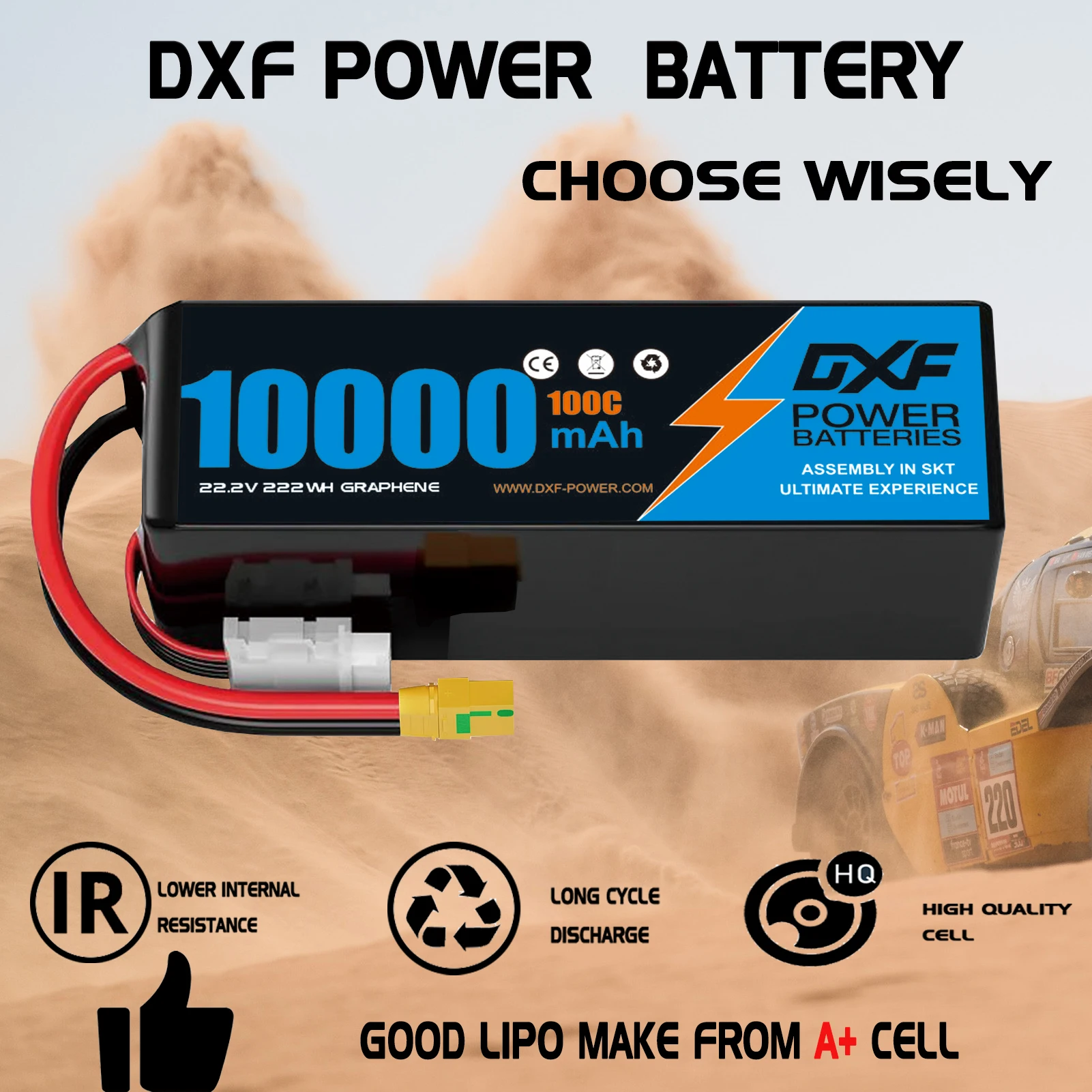 Bateria lipo dxf 6s 10000mah 2 - 6S Lipo Battery 22.2V 5000Mah avaliação e preço