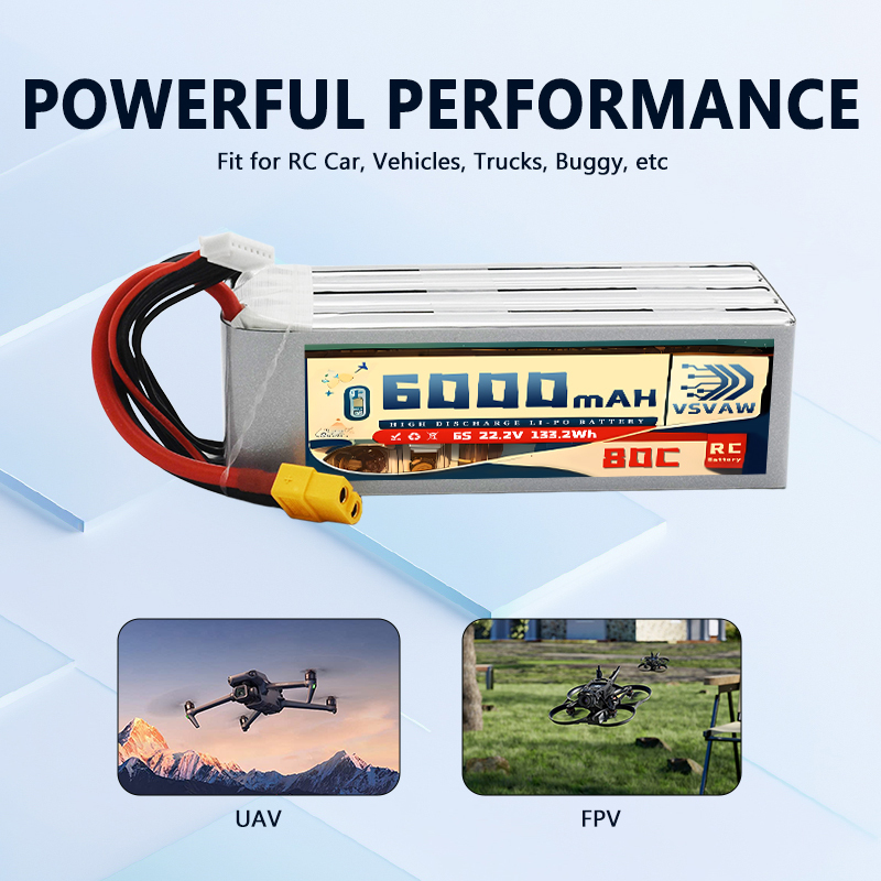 Bateria Lipo VSVAW 6S 6000mAh  - 6S Lipo Battery 22.2V 5000Mah avaliação e preço